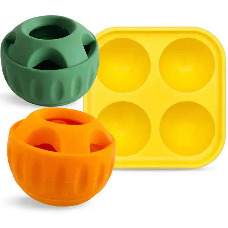 Pawsicle™ Freeze Treat Toy for Dogs - 1 Green+ Orange Balls + Tray - Dog Products at Hunter’s Doggy Shop Free Shipping