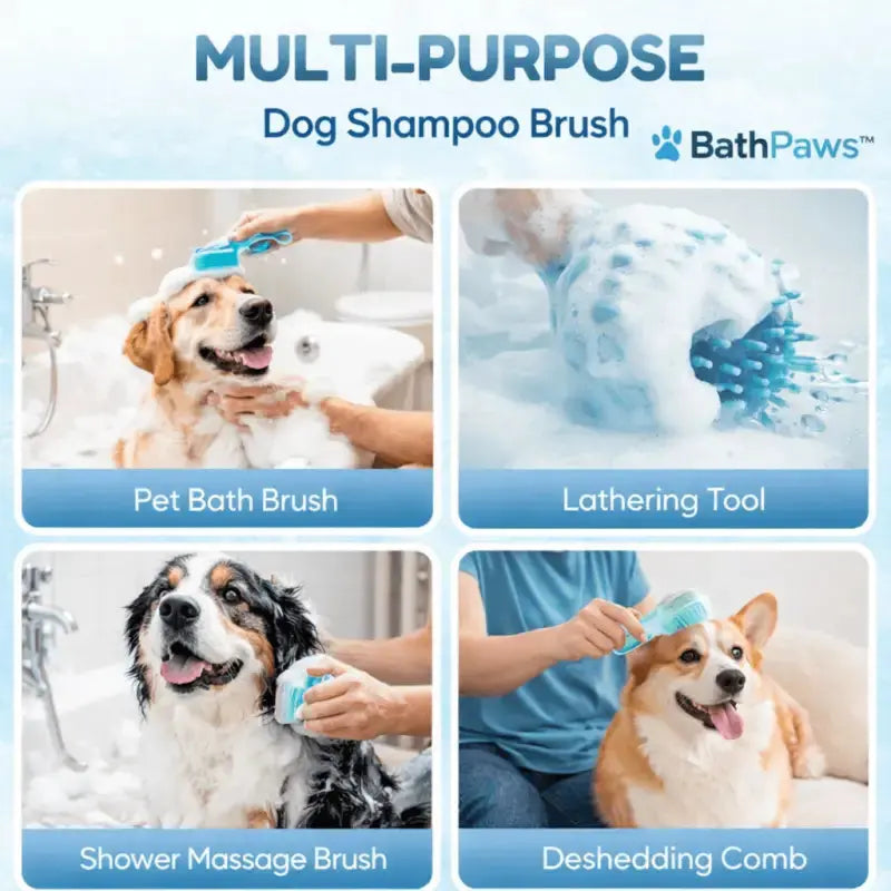 Bathpaws™ Pet Bath & Shampoo Brush for Dogs - Dog Products at Hunter’s Doggy Shop Free Shipping Worldwide