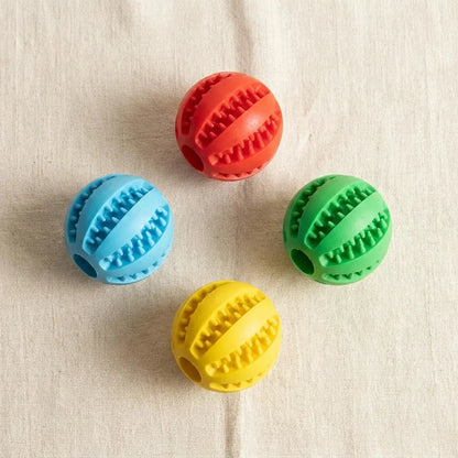 ChewMelo™ dog chew toy available in red, sky blue, green and yellow