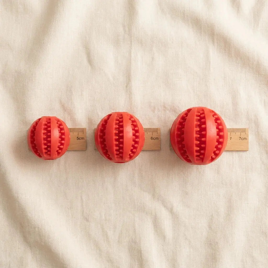 ChewMelo™ red dog chew toy size comparison