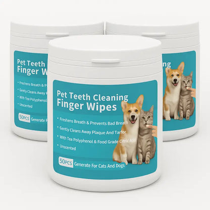 Dentalpaws™ Gentle Wipes for Daily Dental Care - 3 Tubs - Best Selling Dog Products and Pet Essentials Collection Free