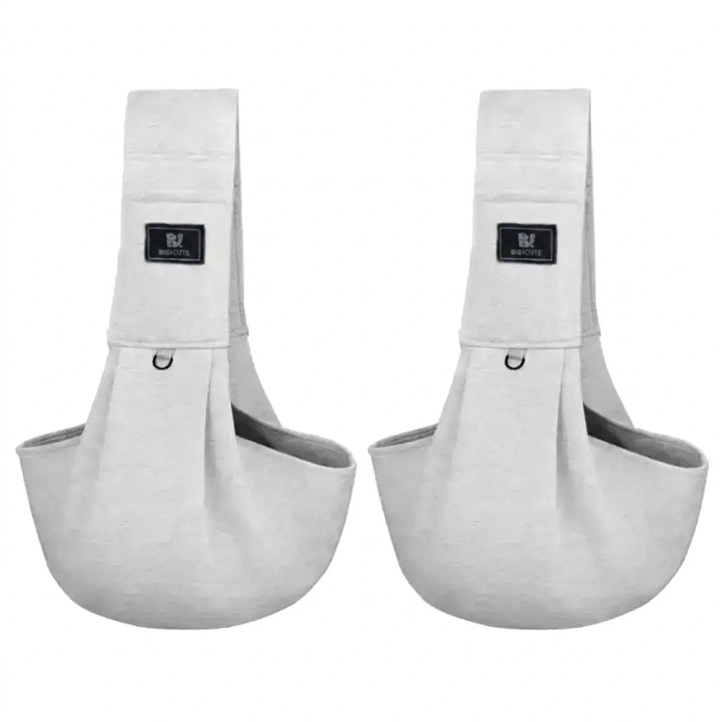 CarryPaws dog sling carrier in Light Grey, 2 pack, product photo on a white background