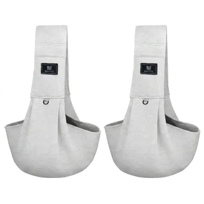 CarryPaws dog sling carrier in Light Grey, 2 pack, product photo on a white background