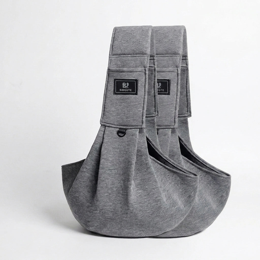 CarryPaws dog sling carrier in Dark Grey, 2 pack, product photo on a white background