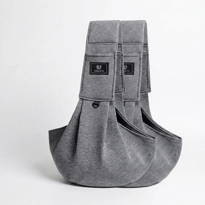 CarryPaws dog sling carrier in Dark Grey, 2 pack, product photo on a white background