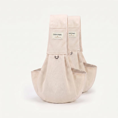 Beige CarryPaws dog sling carrier, two pack