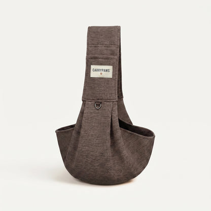 Coffee brown CarryPaws dog sling carrier, single pack