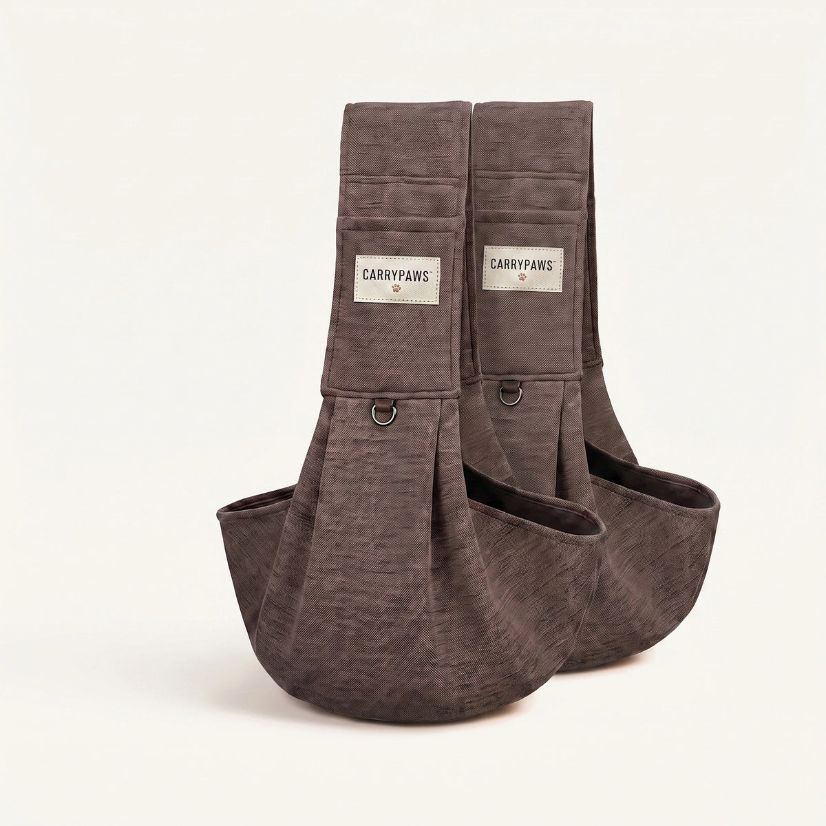 Coffee brown CarryPaws dog sling carrier, two pack