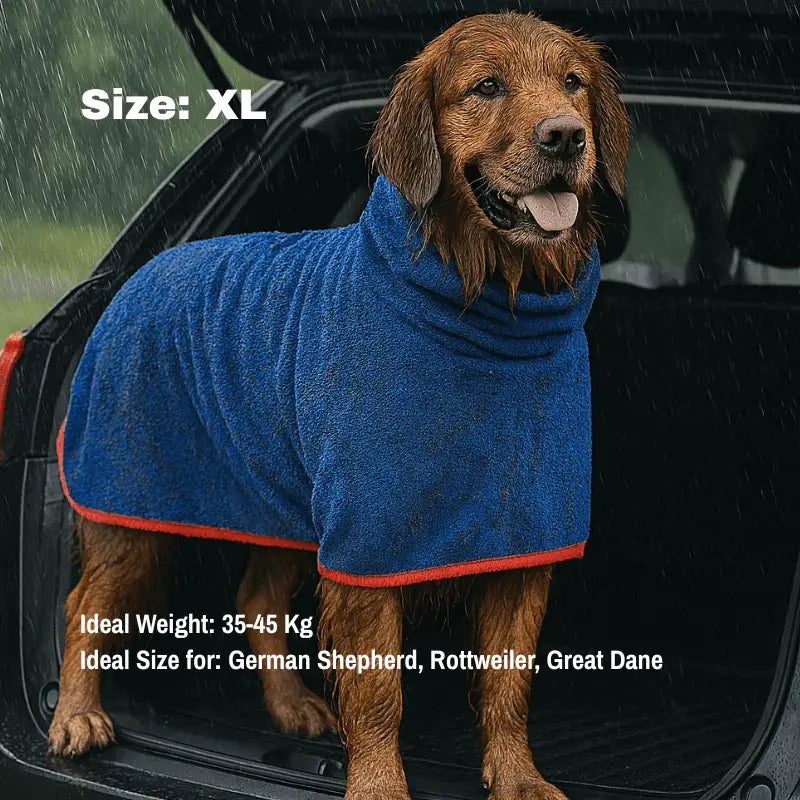 Puppydry™ Robe Comfy. Dry. Clean - Blue / Xl (35-50 Kg) - Best Selling Dog Products and Pet Essentials Collection Free