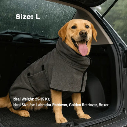 Puppydry™ Robe Comfy. Dry. Clean - Grey / l (25-35 Kg) - Best Selling Dog Products and Pet Essentials Collection Free
