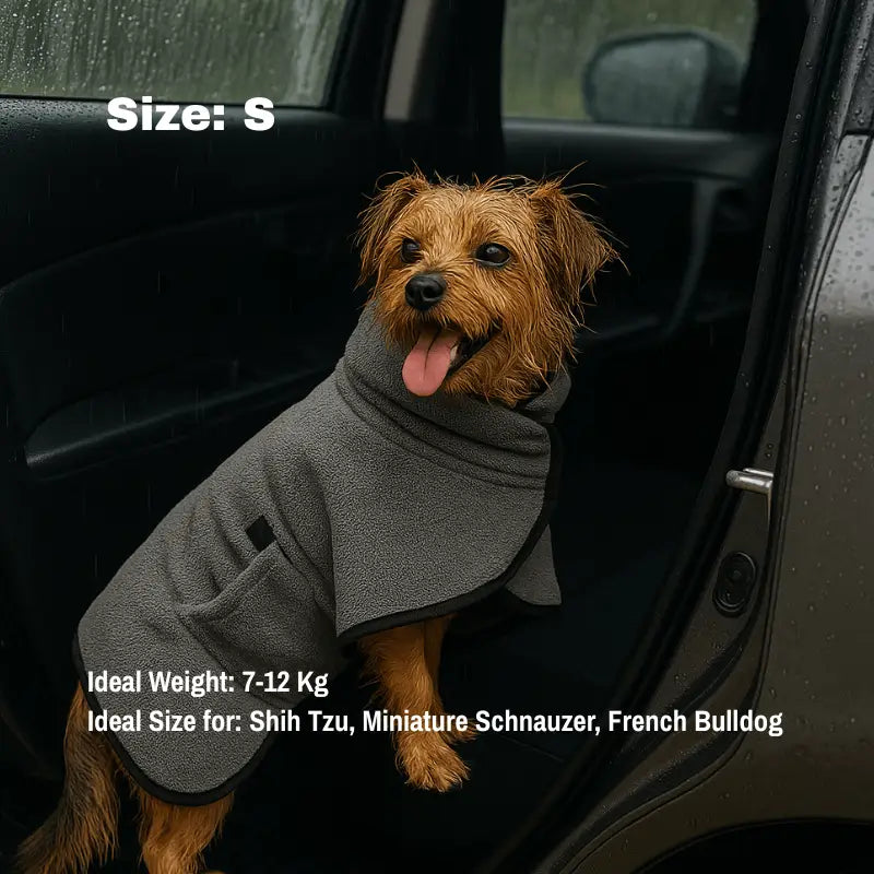Puppydry™ Robe Comfy. Dry. Clean - Grey / s (7-12 Kg) - Best Selling Dog Products and Pet Essentials Collection Free