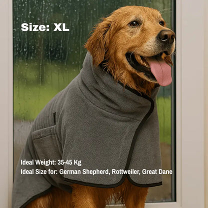 Puppydry™ Robe Comfy. Dry. Clean - Grey / Xl (35-50 Kg) - Best Selling Dog Products and Pet Essentials Collection Free