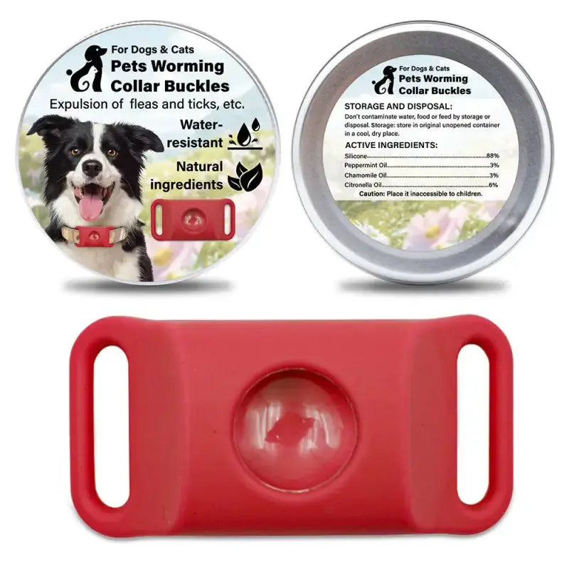 Tickguardpaws™ 30-days Chemical-free Tick & Flea Protection Pendant for Dogs - Red + 1 Capsule - Dog Products